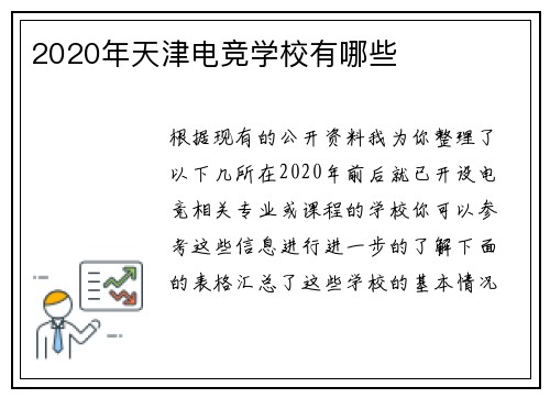 2020年天津电竞学校有哪些